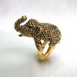 Vintage Gold Elephant Ring