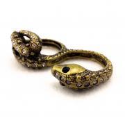 Double Finger Serpent Gemstone Ring