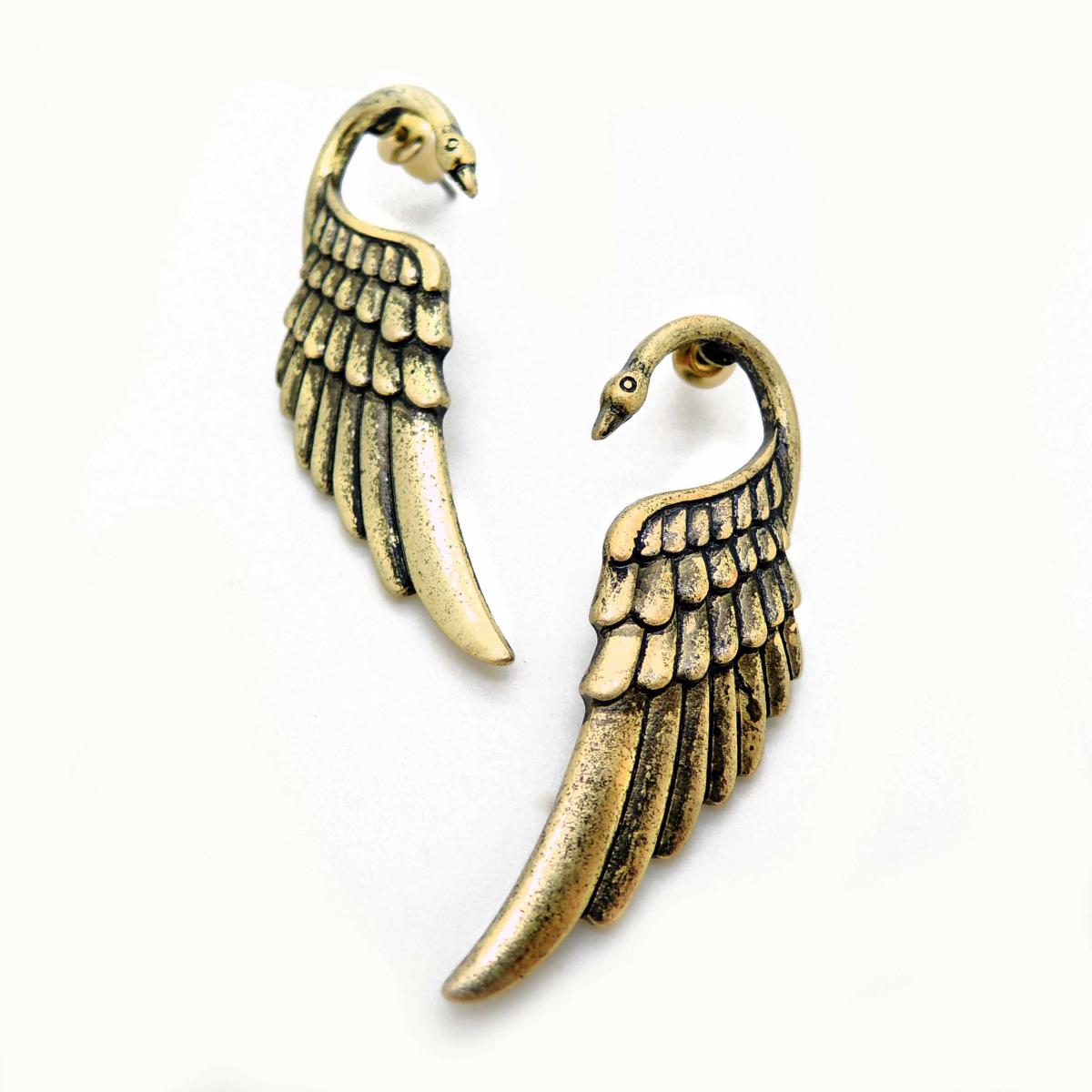 Swan Stud Earrings