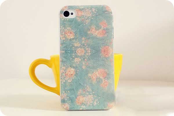 Vintage Pastel Blue Floral Iphone 4/4s Or 5 Case